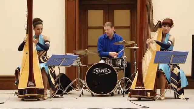 Арфистки и ударник - Легкий джаз смотреть онлайн