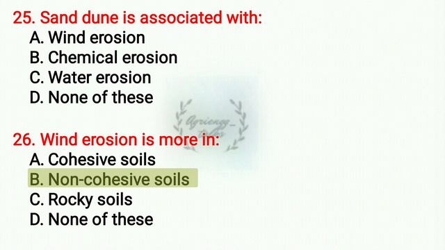 50 important MCQ's for ICAR and all Agriculture related exams || Soil & Water conservation engg смотреть онлайн