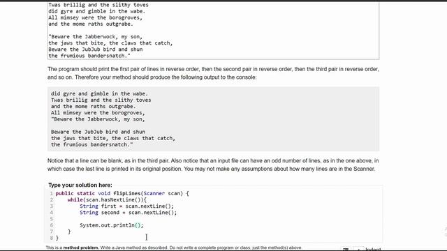Java Practice It || 6.7 flipLines || file processing, scanner, while loop, if statement смотреть онлайн