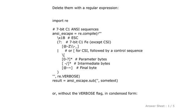 PYTHON : How can I remove the ANSI escape sequences from a string in python смотреть онлайн