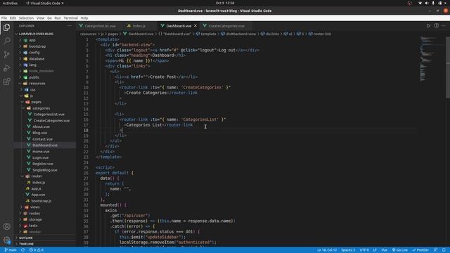 Laravel 9 & Vue 3 Blog with Sanctum authentication #16 Add Categories List UI смотреть онлайн
