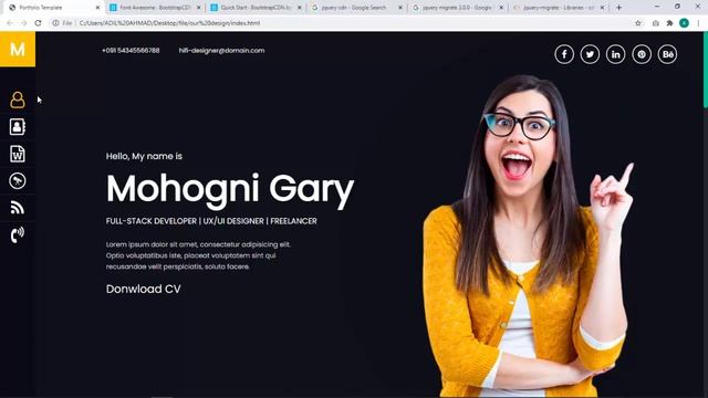Make a Responsive Portfolio Website JavaScript and HTML - Nav Part 1 смотреть онлайн