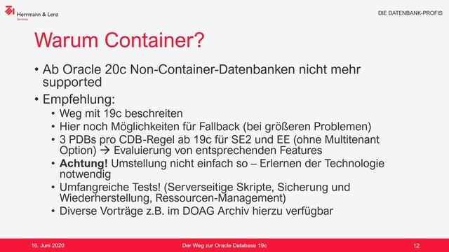 Dierk Lenz: "Der Weg zur Oracle Database 19c" смотреть онлайн