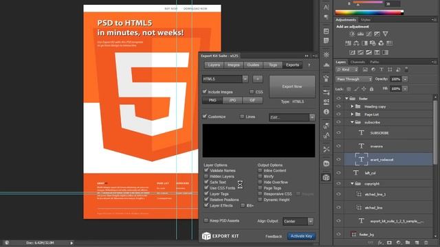 Convert PSD to HTML Website - Your First Export смотреть онлайн