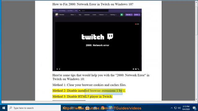 Fix 2000: Network Error in Twitch on Windows 10 (2/8/22 Re-updated) смотреть онлайн