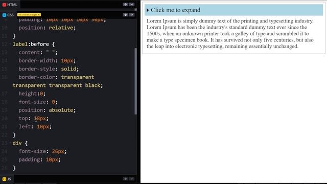 Expand Collapse Section using only HTML & CSS [No JavaScript]? #csstricks #csstutorial #cssanimatio смотреть онлайн