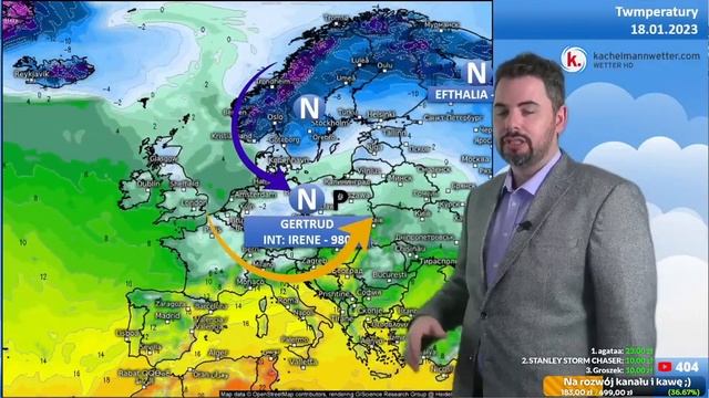 SILNE ZAŁAMANIE POGODY 18 STYCZNIA. Intensywne opady sniegu i deszczu. смотреть онлайн