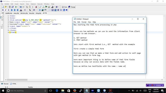 GET Method in php смотреть онлайн