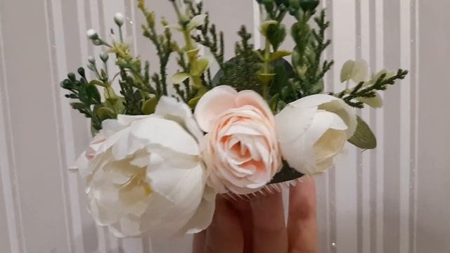 Гребешок с цветами и зеленью в прическу. смотреть онлайн