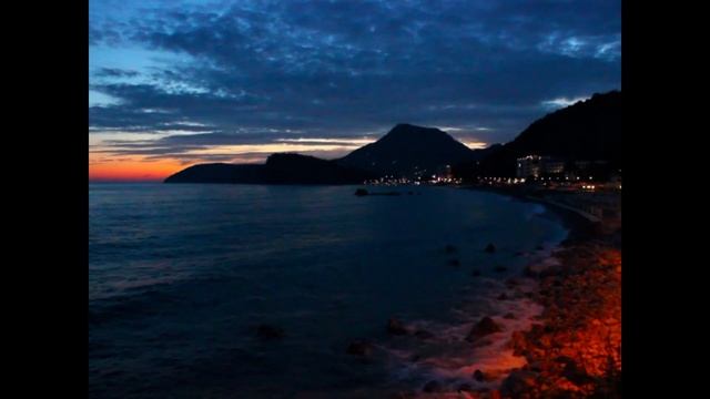 Черногория, Сутоморе, море, пляж, вечер в Сутоморе, ночь в Сутоморе, путешествие в Черногорию, горы смотреть онлайн