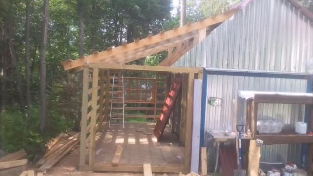 Как сделать гараж для мини трактора! Стройка 2020! Своими руками!