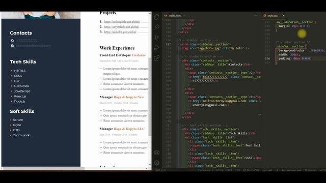 Create your own resume Front-end developer, final (Создаем собственное резюме Front-end разработчик смотреть онлайн