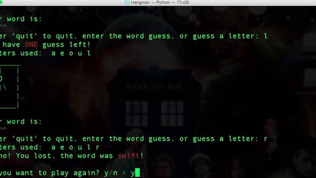 Hangman game demo python 2.7 смотреть онлайн