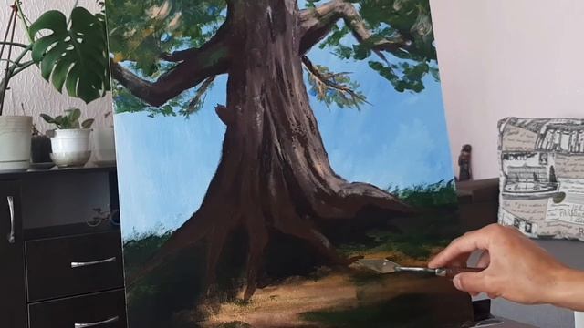 Fantasy with acrylic and oil lute near the tree/живопись акрилом и маслом лютня возле дерева фэнтез смотреть онлайн