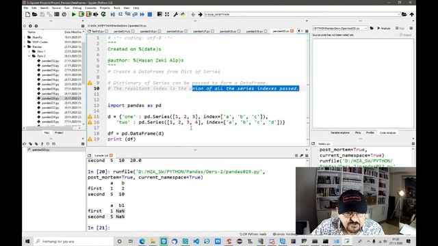Sıfırdan İleri Düzeye Python Pandas Türkçe Anlatımlı Dersler - Ders 2 DataFrames Spyder IDE üzerind смотреть онлайн