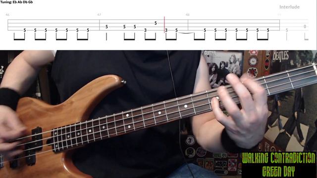 Walking Contradiction by Green Day - Bass Cover with Tabs Play-Along смотреть онлайн
