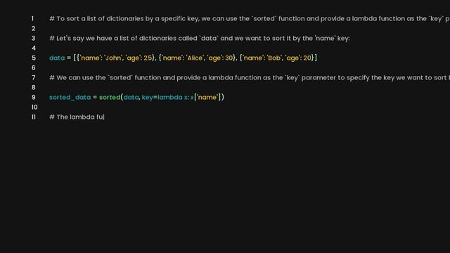 Sort a list of dictionaries by a specific key смотреть онлайн