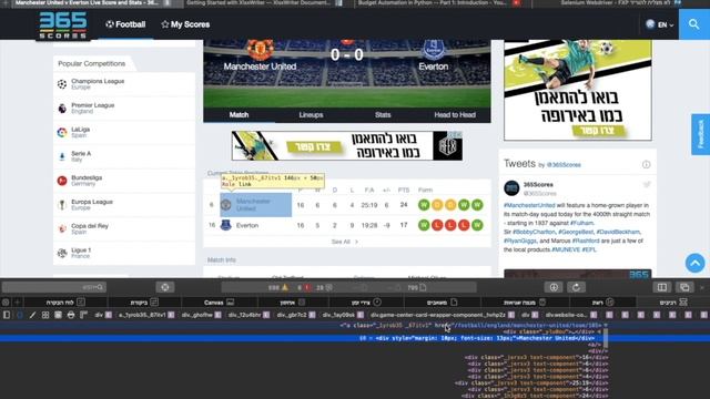 Selenium | Automation 365Scores Code | FAST MOTION | Python смотреть онлайн