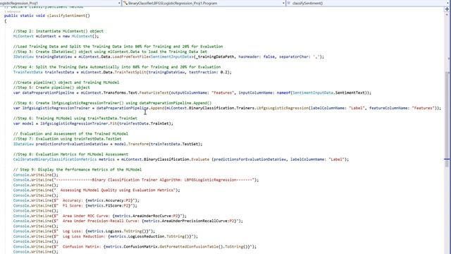 ML.NET LBFGS Logistic Regression Binary Classifier C# Program - Copyright www.jfs3tech.com смотреть онлайн