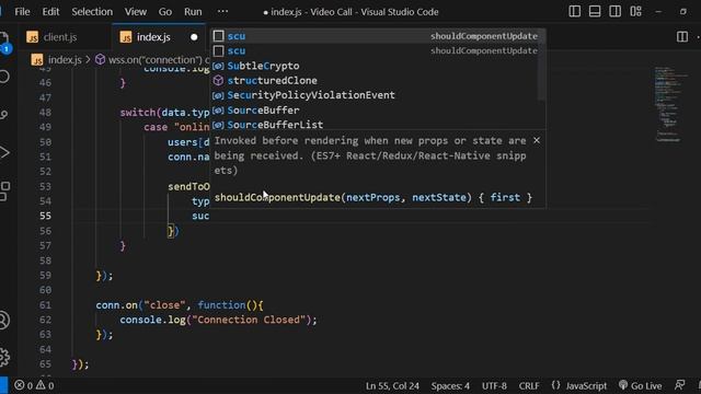 Online Process from Server Side in Video Call App using WebSocket | Video Call App Node JS #4 смотреть онлайн