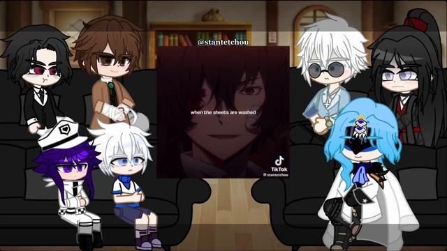 Anime/game characters react to each other | Dazai Osamu | 6/7 смотреть онлайн