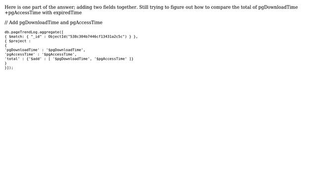 Write a query which add two fields of a document and compare their sum to third field in mongo смотреть онлайн