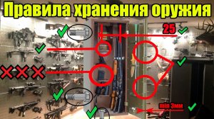 Как правильно хранить оружие и патроны согласно закона!