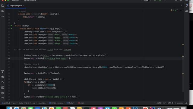 Finding Maximum and Minimum Salary of Employees using Java 8 Streams!! смотреть онлайн