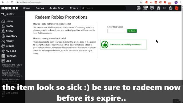 NEW (JUNE PROMOCODE) ROBLOX FREE ITEM!!!! смотреть онлайн