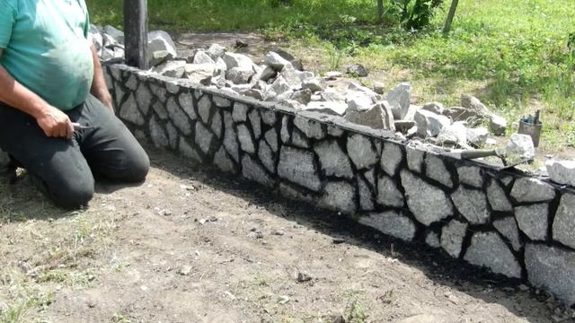 Забор из профнастила на ленточном фундаменте из бутового камня #2 смотреть онлайн