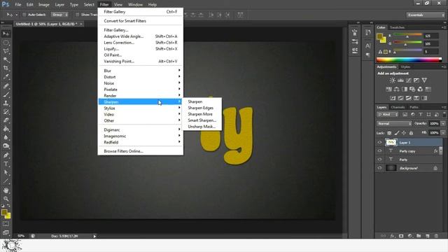 Sparkling Party Text speed art | Photoshop CS6 смотреть онлайн
