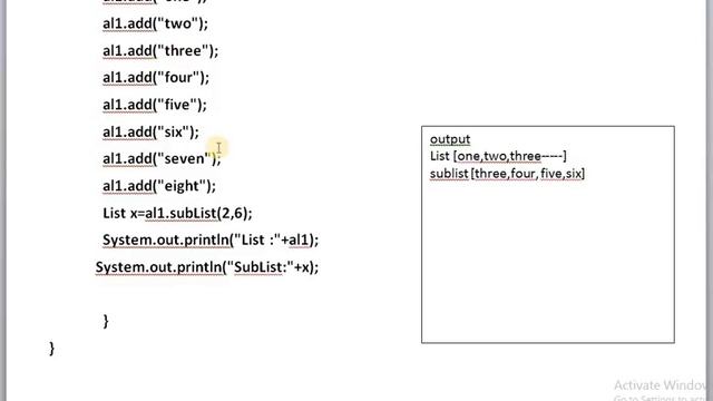 SUBLIST METHOD IN JAVA смотреть онлайн