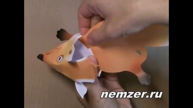 "Лиса". Видеоинструкция по сборке игрушки серии "Без ножниц и клея" смотреть онлайн