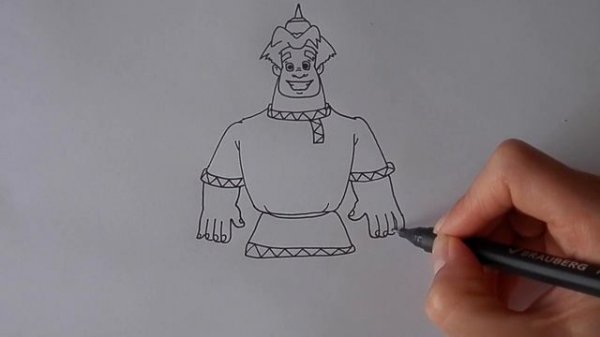 Как нарисовать БОГАТЫРЯ АЛЕШУ ПОПОВИЧА, рисунки для детей/544/How to draw a HERO ALYOSHA POPOVICH