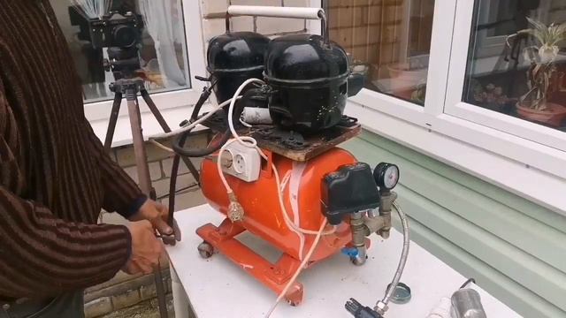 двух цилиндровый компрессор из холодильника смотреть онлайн