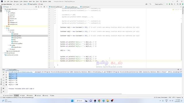 Core Java interview question in Tamil What is Deep and example in Java смотреть онлайн