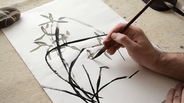 Как нарисовать Орхидею на рисовой бумаге