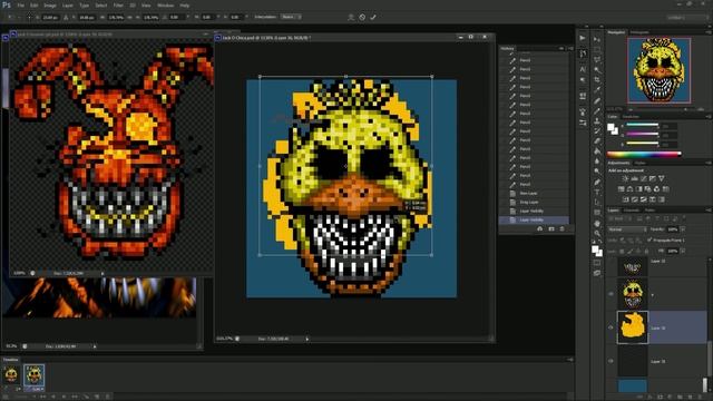► Jack-O-Bonnie & Jack-O-Chica - SPEEDPAINT - Five Nights at Freddy's 4 Pixel art смотреть онлайн