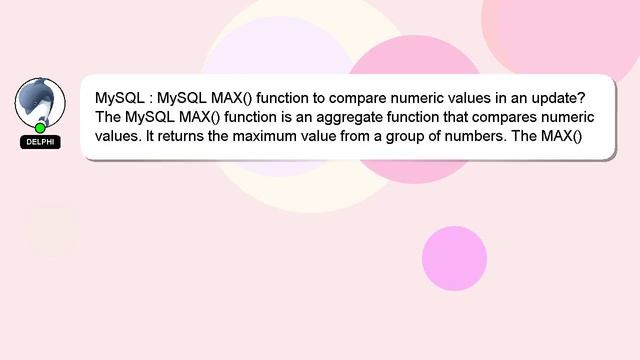 MySQL : MySQL MAX() function to compare numeric values in an update? смотреть онлайн