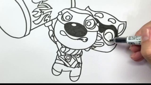 Talking Tom Heroes Super Hank and Raccoon Drawing and Coloring for Kids смотреть онлайн