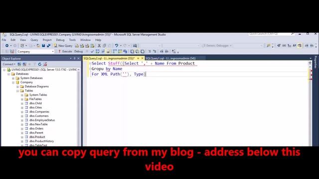 MSSQL - Display multiple results in comma separated field смотреть онлайн
