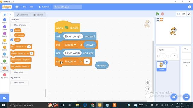 6# Find the Perimeter of a Rectangle | Scratch Coding Practices & challenging Tasks смотреть онлайн