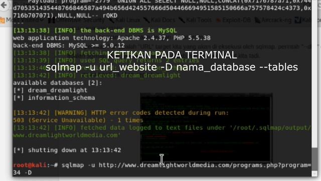 SQL INJECTION MENGGUNAKAN SQL MAP (KALI LINUX) - Tutorial Hack #1 SKK смотреть онлайн
