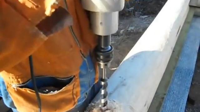 Засверливание отверстия под нагеля