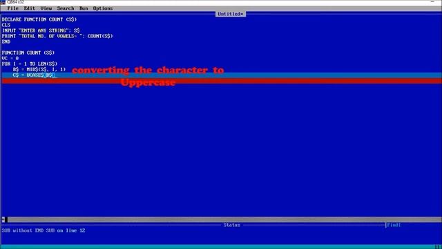 QBASIC Tutorial Counting number of Vowels in a String Using Function смотреть онлайн