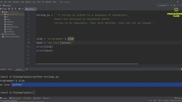 5. python string | python string quotations | python raw string | django course | python tutorial смотреть онлайн