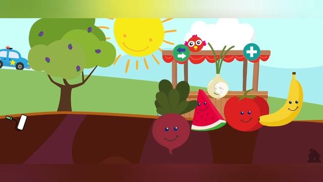 Учим овощи и фрукты в игре Animals and fruits #2 смотреть онлайн