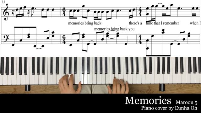 Maroon 5 - Memories Easy Piano Tutorial / Music Sheet / Piano Arrange By Eunha Oh