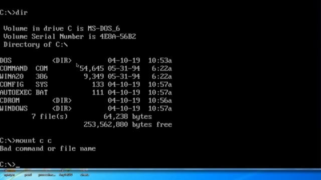 запуск MS-DOS на DosBox смотреть онлайн