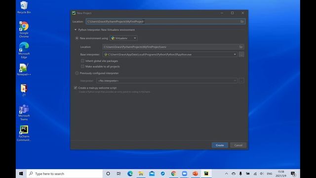 Install Python 3.9 & PyCharm for Windows 10 смотреть онлайн